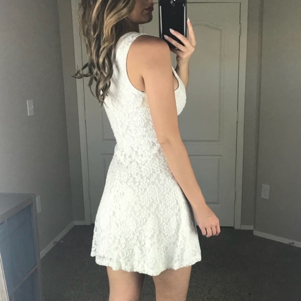 -Ivory Floral Lace Sundress- - Picture 5 of 5